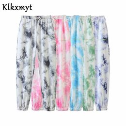 KLKXMYT Broek Dames Streetwear Mode Tie-Dye Print Hoge Taille Jogger Pantalones Mujer Pantalon Femme Broek Dames 210527