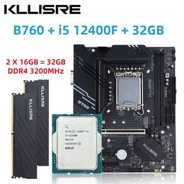 Kllisre B760 Kit Core i5 12400F 2*16GB = 32GB Geheugen DDR4 3200 Desktop RAM LGA 1700 Moederbord Set