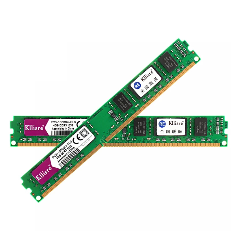Kllisre DDR3 4 Go 1333MHz 1600 MHz Mémoire de bureau DIMM RAM