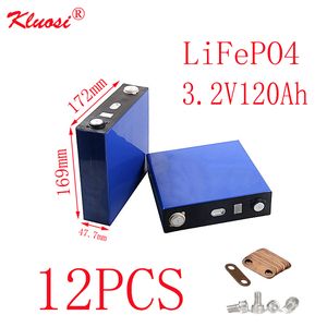 KLUOSI 12 pièces LiFePO4 batterie 3.2V120Ah 12S/36V Pack pour onduleur de stockage d'énergie solaire EV Marine RV Golf US/EU sans taxe