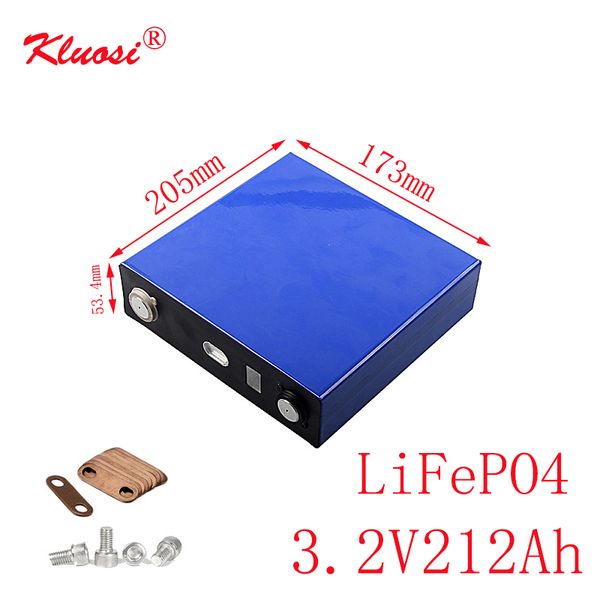 KLUOSI 4S/8S/12S/16S/20S/24S/12V/24V/36V/48V/60V/72V batterie 3.2V212Ah LiFePO4 pour EV Marine RV Golf US EU sans taxe