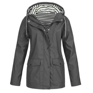 KLV Automne Hiver Femmes Vestes Manteau Chaud Solide Veste De Pluie En Plein Air Plus Imperméable À Capuche Imperméable Coupe-Vent Livraison Gratuite 4.10