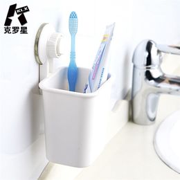 KLX salle de bain de haute qualité forte ventouse porte-brosse à dents ménage étagère de rangement murale organisateur tasses de dentifrice 211112