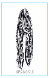 Kms zwart -witte zebra streep wol sjaal sjaal sjaal dunne allmatch sjaal sjaal dualuse voor vrouwen 20070cm110g3731797