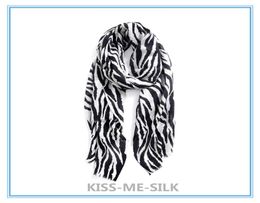 Kms zwart -wit zebra streep wol sjaal sjaal sjaal dunne allmatch sjaal sjaal dualuse voor vrouwen 20070cm110g3984770