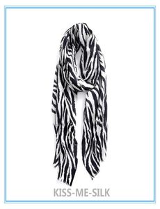 KMS Black and White Zebra Stripe Wool Scarf Châle mince Allmatch Scarf Bâle DualUse for Women 20070CM110G9756471