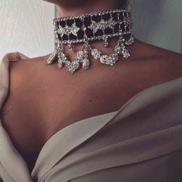 KMVEXO 2019 Fashion Crystal Rhinestone Choker Velvet Declaración Collar para mujeres Collares Joya de joyería Regalo 261Q