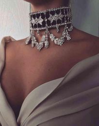 KMVEXO 2019 Fashion Crystal Rhinestone Choker Velvet Statement Statement ketting voor dames Kraag Collares Chocker Jewelry Party Gift8592507