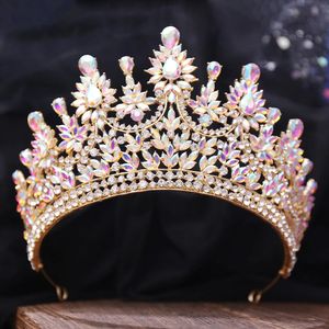 Kmvexo Barroque Luxury Queen Crystal AB Tiaras Crown para mujeres de novia Diadema de boda Diadem Princess Party Vestido para el cabello 240516