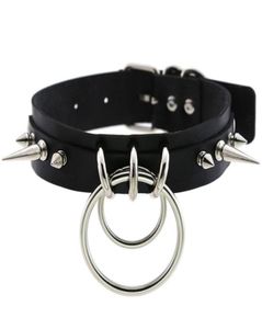 KMVEXO Punk Spike Metalen Kraag Meisjes Lederen Harnas Choker Ketting voor Vrouwen Party Club Chockers Gothic Sieraden Harajuku 20191526423