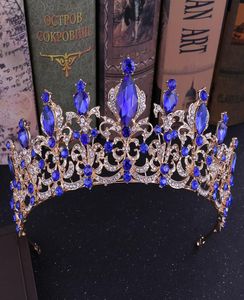 Kmvexo rouge noir cristal tiara couronne de mariée pour la mariée de mariage gold couronnes basse-tête bijoux accessoires de cheveux y2007275497034