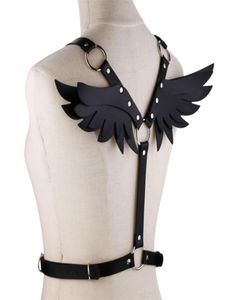 KmVexo Wings lederen harnas bondage halterneck strand kraag gotische taille schouderkettingen sexy statement feest sieraden geschenken 6989385