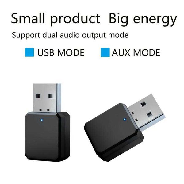 KN318 Bluetooth 5.1 Wi-Fi Finders Récepteur audio Double sortie AUX USB Stéréo Voiture Appel mains libres Adaptateur sans fil Vidéo