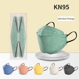 KN95 masker Morandi kleur wegwerpstofbescherming vis mond wilgen blad masker onafhankelijke verpakking groothandel
