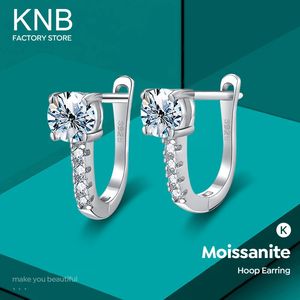 KNB luxe 05ct certifié boucles d'oreilles de mariage pour les femmes cadeau laboratoire diamant réel 925 en argent Sterling bijoux fins originaux 240228