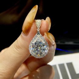 KNB Luxury 5ct D Color Diamond Water Collar de diamante para mujer 925 Cadena de plata esterlina con certificado Joyería Fina 240507