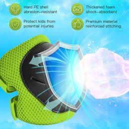 Knie- en elleboogblokken Polbeschermers 3 op 1 Kids Protective Gear Set voor BMX Inline Roller Skating Bike Rollerblade Riding Sports