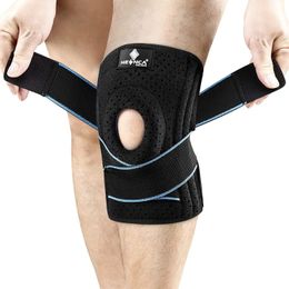 Rodillera con estabilizadores laterales para desgarro de menisco dolor de rodilla ACL MCL recuperación de lesiones soporte de rodilla ajustable para hombres y mujeres 240223