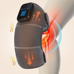 Knie Massager Vibratie Verwarmd 3 Modus Verstelbare elektrische verwarmingskussen USB Brace Wrap Pain Relief 240424