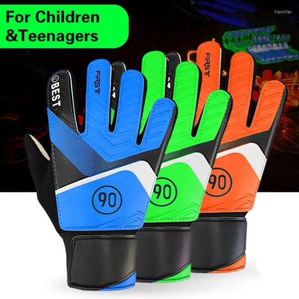 Genouillères 1 paire enfants Football doigt Protection but PU gants homme formation Latex pour Football gardien de but