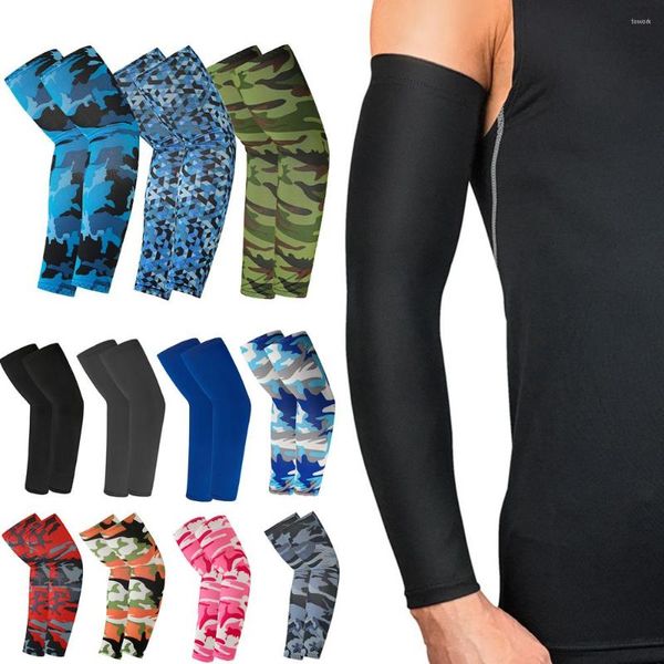 Rodilleras 1 par Unisex refrigeración brazo mangas cubierta ciclismo correr UV protección solar al aire libre hombres Nylon fresco para ocultar tatuajes