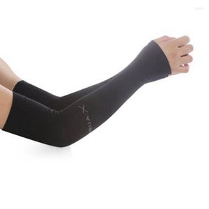 Genouillères 1 paires unisexe bras refroidissement manches Protection UV pour hommes femmes pour course à pied cyclisme randonnée Golf (noir)