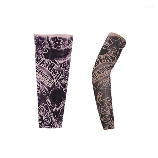 Padres de rodilla 1 PCS PROCTIVO PROTECTOR Nylon Stretido Falso Falso Tatto Tattoo Mangas Medias de brazo Diseño Cuerpo Cuerpo Cool Unisex Fashion Calmer