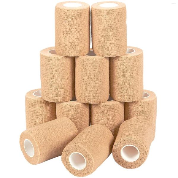 Genouillères 12 Rouleaux Auto-Adhésif Non Tissé Bandage Wrap Adhérent Respirant Pour Animaux De Compagnie - Athlétique Élastique Cohésif 3 Pouces