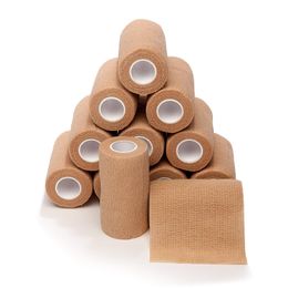 Genouillères 12 pièces/lot bande athlétique de sport bandage auto-adhésif de qualité supérieure enveloppement extensible médical pour animaux de compagnie bandage cohésif élastique Elastoplast