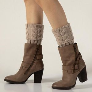 Genouillères 1 paire Crochet femmes hiver extérieur élastique botte poignets dame doux court tricoté Toppers chaussettes cheville Protection