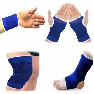 Genouillères 1 paire élastique bleu soutien orthèse jambe arthrite GYM manche Bandage cheville