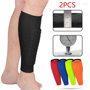 Knie pads 1Pair voetbal Shin Guard Support Honeycomb Splint Baseball Boxing Lichtgewicht Voetbalkalf Compressiebeschermer Mouwen