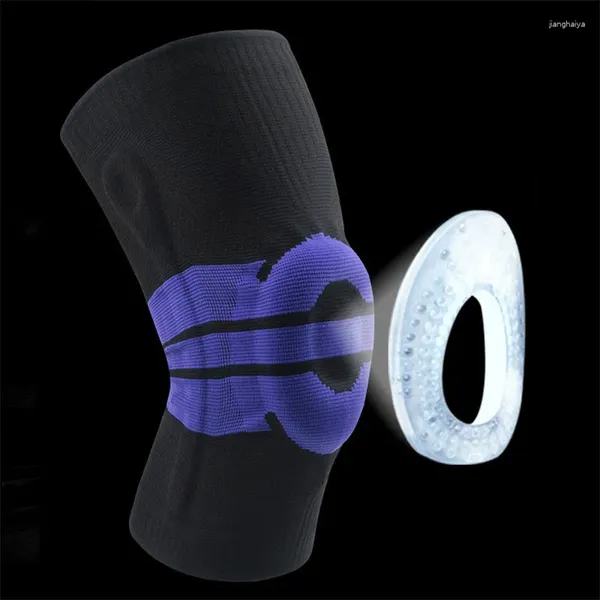 Genouillères 1 pièce, Support tricoté en Silicone, protection de la rotule, attelle de Compression à ressort pour basket-ball, manchon élastique