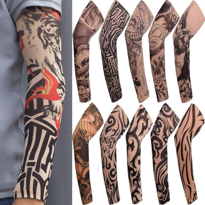 Podkładki kolanowe 1PCS Flower Arm Tattoo Rękawki Schoble na zewnątrz krem ​​przeciwsłoneczny dla mężczyzn Kobiet Sun UV Ochrona Ogrywacze