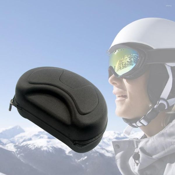 Genouillères 1 pièces Ski Snowboard lunettes boîte Portable grande taille fermeture éclair résistant à l'usure EVA sport étui de rangement Storager