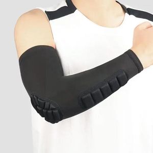 Kniebeschermers 1 STKS Sport Elleboog Elastische Basketbal Brace Arm Mouw Guard Crashproof Honingraat Ondersteuning Zwart B5I5