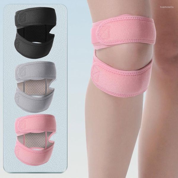 Genouillères 1 pièces sport genouillère Double rotule rotule Tendon soutien sangle orthèse coussinet protecteur ouvert Wrap bande hommes femmes