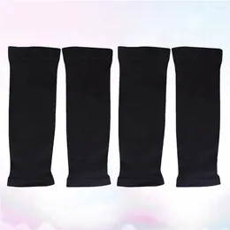 Rodilleras 2 pares Moda UV Arm Guard Funda protectora Mangas Guantes largos sin dedos para montar al aire libre Niños (Negro)