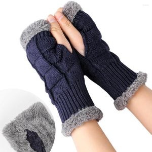 Genties PADS 2023 Manches laine Femmes ￩paisses Gants Fashion Tricote en tricot Famale chaude Automne d'hiver Hiver Short Style Brans brassage