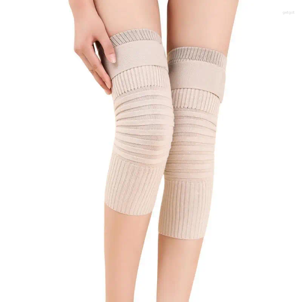 Genouillères 2 pièces cachemire chaud laine soutien hiver thermique chauffe orthèse Compression jambe manchon protecteur genouillères