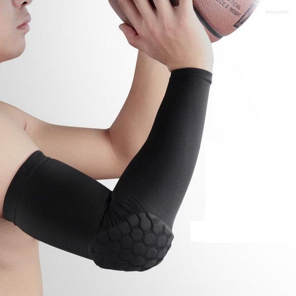 Genouillères 2 pièces Sport basket-ball coudière soutien orthèse protecteur nid d'abeille mousse Crashproof bras manchon pour hommes femmes Hex brassard