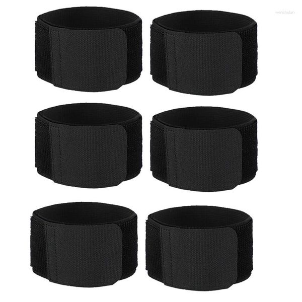 Genouillères 3 paires de protège-tibias de football pour rester fixe Bandage Tape Empêcher la chute Réglable Élastique Sports Noir