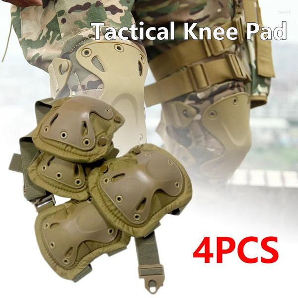 Gentiers Pads 4pcs Tactical Pad Elbow CS Military Protector Army Outdoor Hunting Kneepad Safety Gear Protective Sport