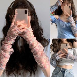 Genouillères 573B Summer Small Floral Arm Protection Lace Breathable Ice Sleeves Must Have Item