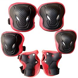 Genouillères 6 pièces éponge unisexe réglable pour enfants accessoires de protection de poignet ensemble d'équipement de protection sécurité patinage à roulettes cyclisme planche à roulettes