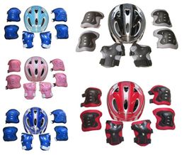 Knie -pads 7 stks Kids Boy Girl Safety Helmet elly Pad Sets Kinderen fietsen Skate Bicycle Helmet Protection Guard7619715