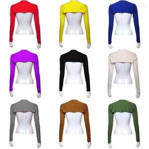 Genouillères 9 couleurs manches longues châle haussement d'épaules recadrée boléro Cape bras couverture plaine Cardigan dames haut Modal élégant Hijab hauts