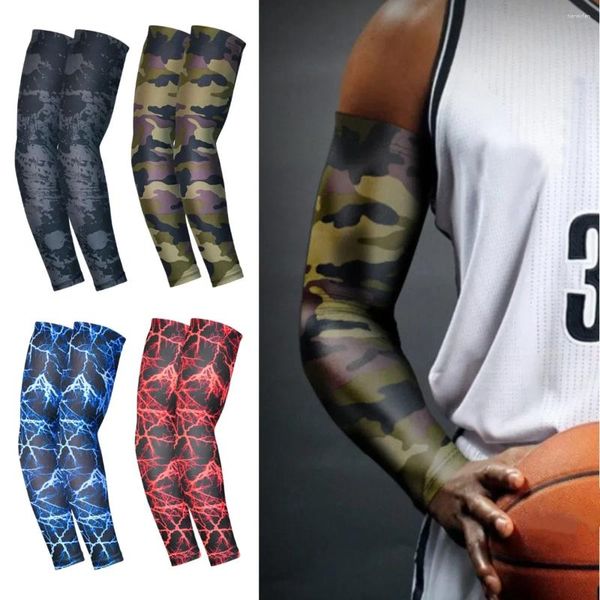 Rodilleras con estampado de camuflaje, mangas para brazos, protección solar, calentadores para ciclismo, sombrilla transpirable para verano, Protector deportivo para baloncesto