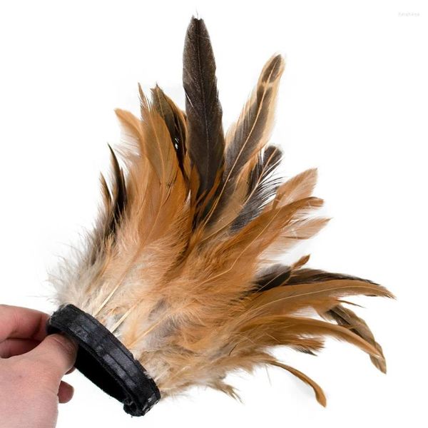 Genouillères Poignets de plumes personnalisés Snap sur le bracelet de manche de poignet avec garniture de plumes de coq pour Pos