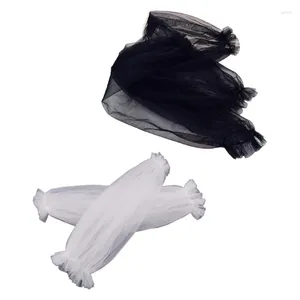 Knie pads afneembare elastische mouwen bruid trouwarm deksel decoreren witte zwarte ruche puff mouw voor bruidsaccessoires handschoenen